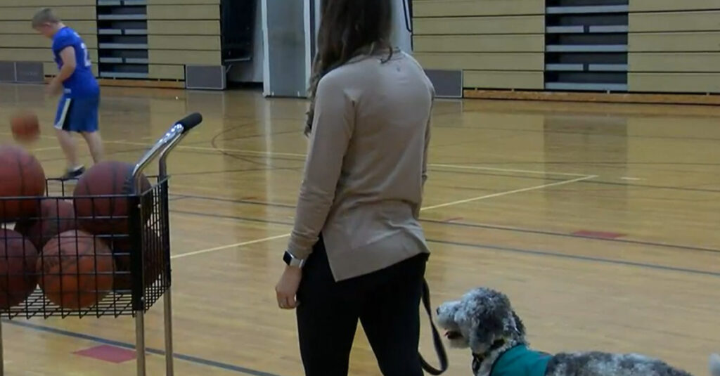 Regardez comment un chien de thérapie motive les élèves en cours de sport !